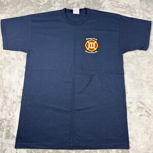 Bayside Mens XL Kansas City Fire Dept Station 14 Klamm Park Graphic T-Shirt Navy